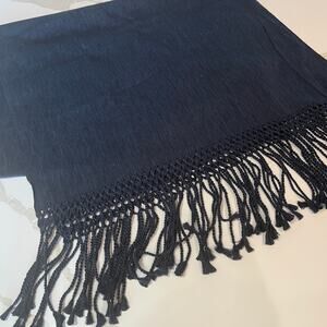 Peruvian Connection Shawl Navy Fringe 27” x 84”
100% Pima cotton boho